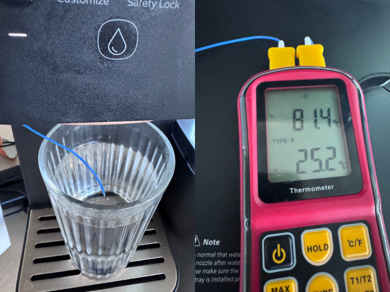 Philips ADD6920BK – rzeczywista temperatura wody podgrzanej do 100°C wynosi 81,4°C
