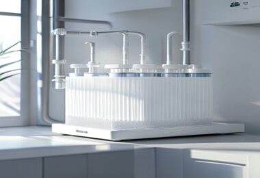 Nowoczesny system filtracji wody pod zlewem z wkładami membranowymi