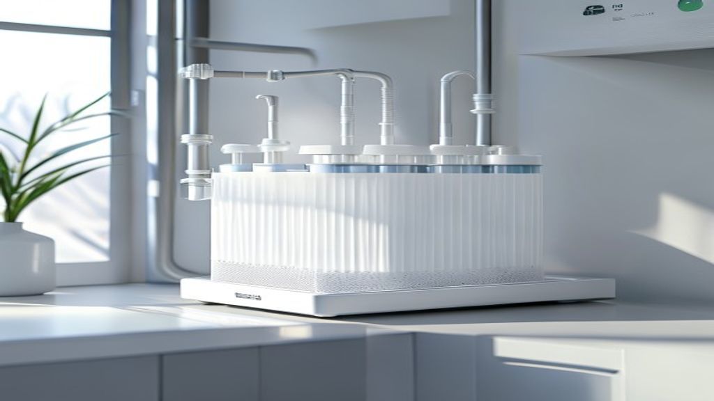 Nowoczesny system filtracji wody pod zlewem z wkładami membranowymi